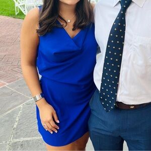 Glam Royal Blue Slouchy Mini Dress